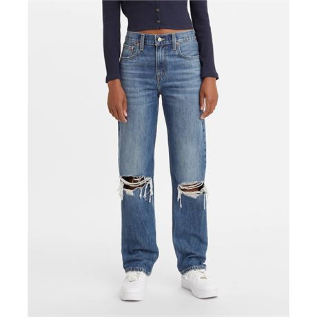 26 US Levi's Low Pro Classic Straight-Leg High Rise Jeans - Br...