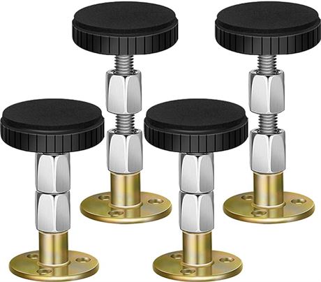 4 Pack - Adjustable Threaded Headboard Stoppers/Bumper Against Wall, Behind Bed