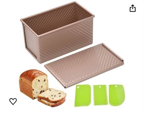 Pullman Loaf Pan with Lid, Non-Stick Bread Pan, Long Loaf Pans for Baking Homema
