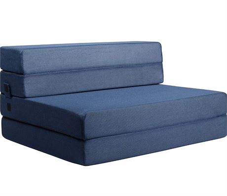 Twin (Single) Milliard Tri-Fold Foam Folding Mattress and Sofa Bed for Guests