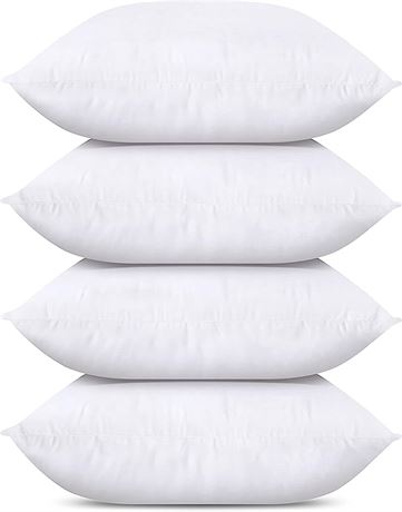 Utopia Bedding Throw Pillow Insert (Set of 4, White), 20 x 20 Inches Pillow for