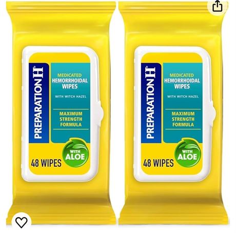 Preparation H Hemorrhoid Flushable Wipes with Witch Hazel for Skin Irritation Re