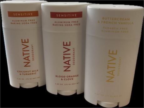 3PACK (2.65OZ) - Native Deodorant Contains Naturally Derived Ingredients