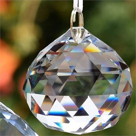 EasyBravo 50mm Clear Crystal Ball Prisms Feng Shui Suncatcher Decorating Hanging