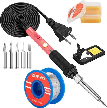 Soldering Iron Kit, 60W Soldering Iron with Interchangeable Iron Tips, 5-in-1 Ad