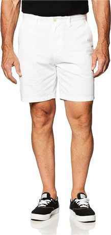 42W Big- Nautica Men's Cotton Twill Flat Front Chino Short