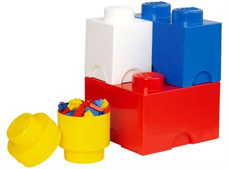 LEGO Storage Brick Multi Pack (4 Piece), Bright Red/Br...