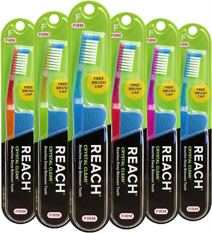 Reach Crystal Clean Toothbrush, Medium Bristles, 1 Count, Pack of 6