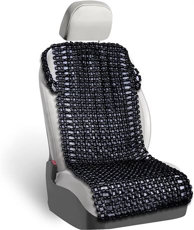 1 Pk - Natrual Wood Beaded Seat Cushion- Zone Tech Premium Quality Car Massaging
