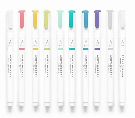 10 Acrylograph Pens Tropical Collection 0.7mm Tip
