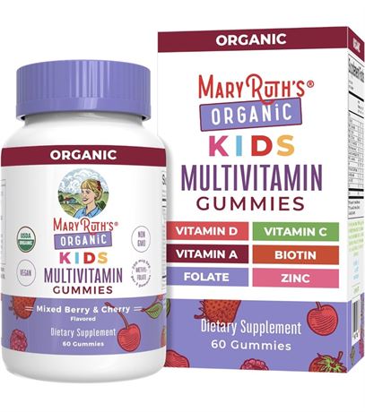 Kids Vitamins by MaryRuth's | USDA Organic | Kids Multivitamin Gummies for Ages