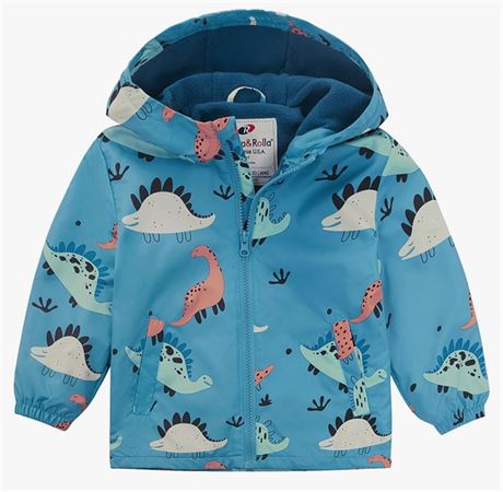 Rokka&Rolla Toddler Boys' Water-Resistant Fleece Lined Windbreaker Transitional