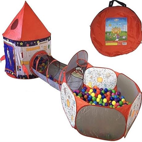 Playz 3pc Rocket Ship Kids Play Tent