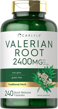 Carlyle Valerian Root Capsules | 240 Count | Herb Extract Supplement | BB 11/26