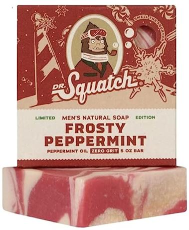 2 PACK Dr. Squatch - Natural Bar Soap - Frosty Peppermint - Limited Scent - 5 Oz