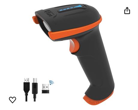 Tera 1D 2D QR Barcode Scanner Wireless and Wired with Battery Level Indicator Di