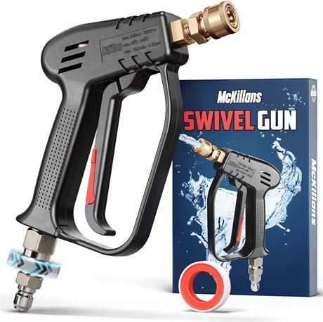 McKillans® Short Pressure Washer Gun with Swivel - High Pressure Water Handle