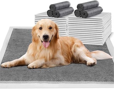 28" x 34", 40 Count, HIDOGGYLD Dog Pee Pads  Charcoal Puppy Pads XL,