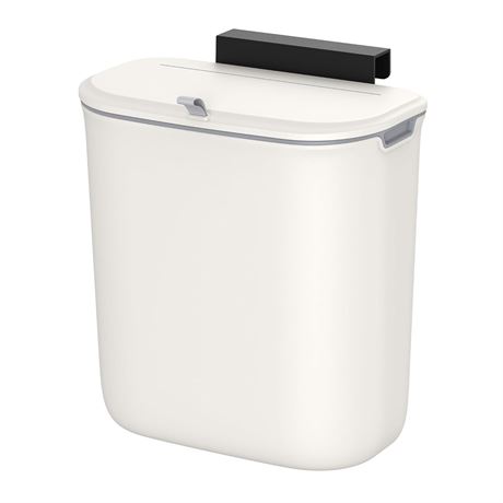 SONGMICS Hanging Trash Can, 2.4-Gallon Kitchen Trash Can with Lid for Food Waste