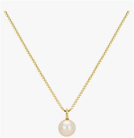 Single Pearl Freshwater Cultured Pearl Pendant S925 Silver Dainty Necklaces Jewe