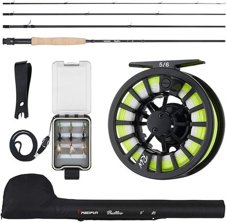 Piscifun Fly Rod and Reel Combo Fly Fishing Complete 5/6 Fly Fishing Complete