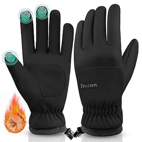 SIZE: L Ihuan Winter Gloves Waterproof Windproof Mens Women - Warm...