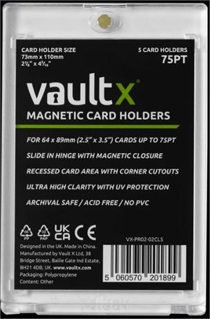 Vault X MAGNETIC CARD HOLDERS 75PT 5 card holders