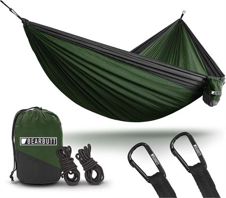 Bear Butt Lightweight Double Parachute Portable Two-Person Camping Hammock,