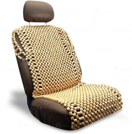 Zone Tech Natural Royal Wood Bead Seat Cover Massage Cool Premium Comfort Cushio