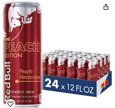 Red Bull Energy Drink, Peach-Nectarine, 12 fl oz, 24 Cans