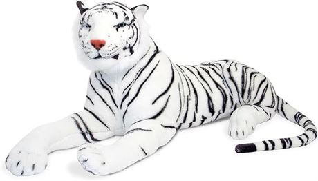 Melissa & Doug Giant Siberian White Tiger - Lifelike Stuffed Animal (over 1.5 me