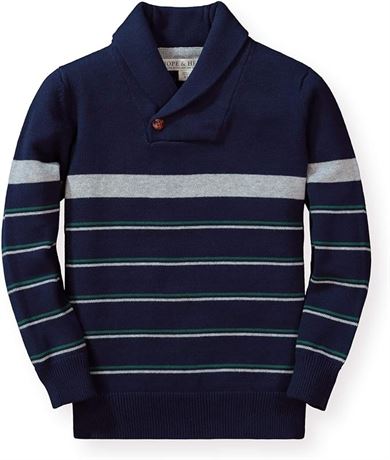 SIZE:L Hope & Henry Boys' Long Sleeve Shawl Collar Sweater