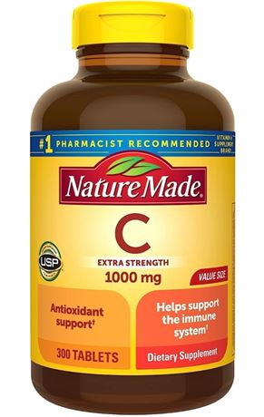 Nature Made Extra Strength Vitamin C 1000 mg, Dietary Supplement for Immune