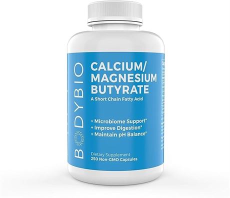 BodyBio Butyrate with Calcium & Magnesium - 250 Capsules