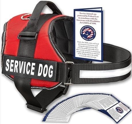 XSmall (18-22.5"), Service Dog Harness with Hook and Loop Straps and Handle | Av