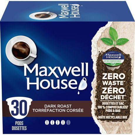 4 Boxes of 30 Pods Maxwell House Original Roast Coffee 100% Compostable...