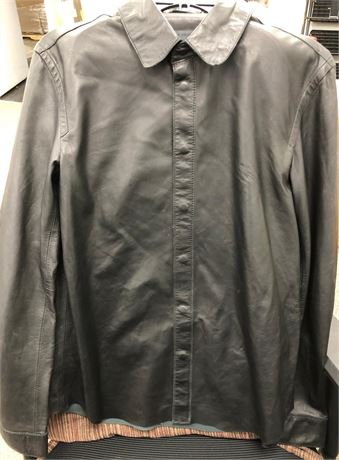 John Varvatos Leather Shirt Size 48