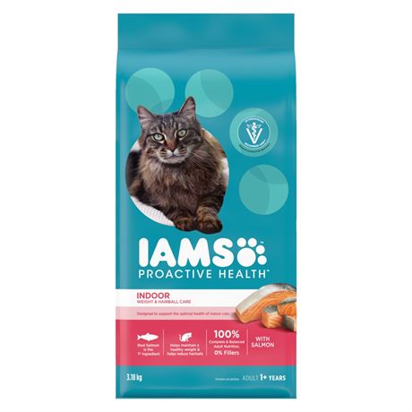 3.18 KG IAMS PROACTIVE HEALTH INDOOR WEIGHT AND HAIRBALL CARE WITH SALMON