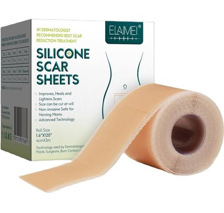 Silicone Scar Sheets - Roll Scar Tape, Scar Patches Safe And Painless, Scar