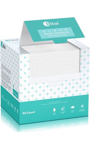 Ditoi Disposable Face Towels, Biodegradable Facial Tissues, Super Soft and Thick