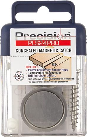 Precision Lock PLS-24 PRO Concealed Magnetic Catch, Silver