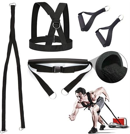 5-Pcs, Sunsign Multi-Purpose 6.6FT Sled Harness Kits Pulling Tires Sleds