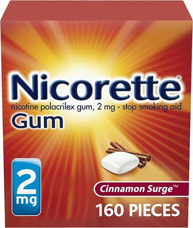 Nicorette Nicotine Gum to Stop Smoking, 2mg, Cinnamon Surge, 160 Count Visit the