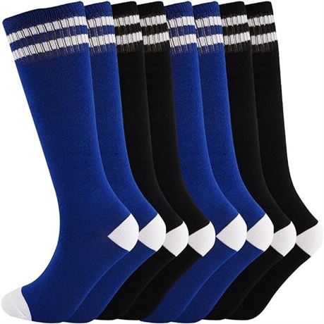4-6 Years, SOCKSDIARY Knee High Socks for Kids, Cotton Soccer Socks for 4 pairs