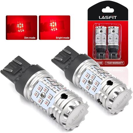 LASFIT Red 7443 LED Bulb 7440 7444 CANBUS Ready Anti Hyper Flash T20 W21W 7441 L