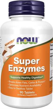 NOW Supplements, Super Enzymes - 90 Tablets