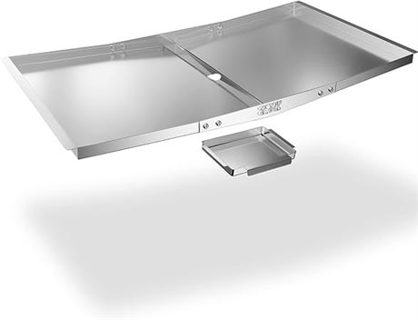 Grease Tray with Catch Pan - Adjustable Drip Pan for Gas Gr...