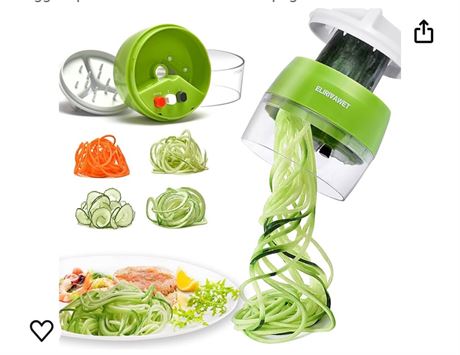 Handheld Spiralizer Vegetable Slicer, 4 in 1 Heavy Duty Veggie Spiral Cutter - Z