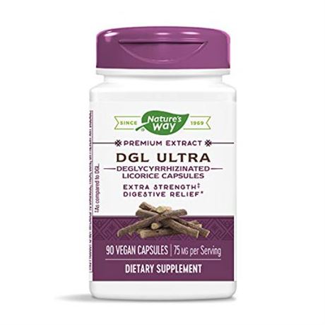 Nature's Way Premium Extract DGL Ultra 75 Mg - 90 Vegan Capsules