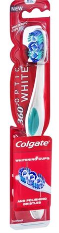 Colgate 360 Optic White Full Head Toothbrush, Medium (Pack of 6)